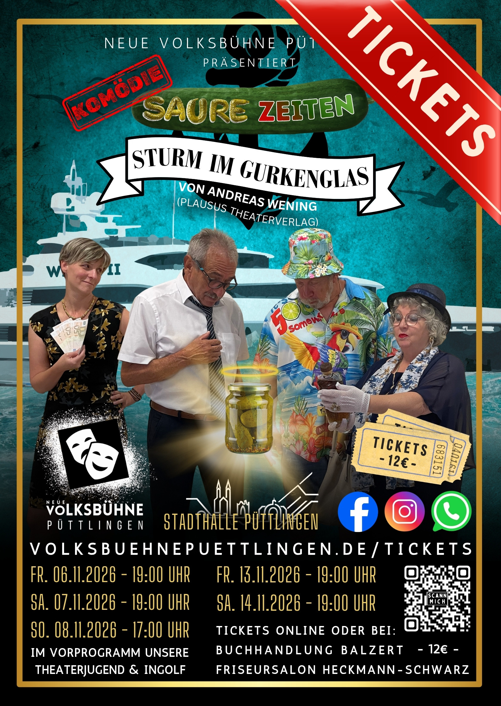 Plakat DIN A2 Herbst 2026 - Saure Zeiten - Sturm im Gurkenglas